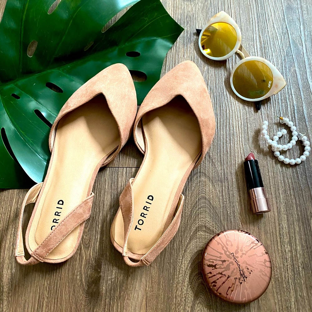 Pointy-toe nude flats from Torrid